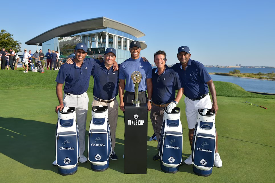 Kamalan Munsamy with Tiger Woods at the inaugural Nexus Cup